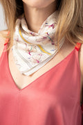 FORTE FORTE Saint Barth Print Viscose Silk Jacquard Scarf in Cipria
