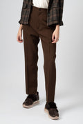 FORTE FORTE Wool Canvas Trouser Pant in Forest Brown