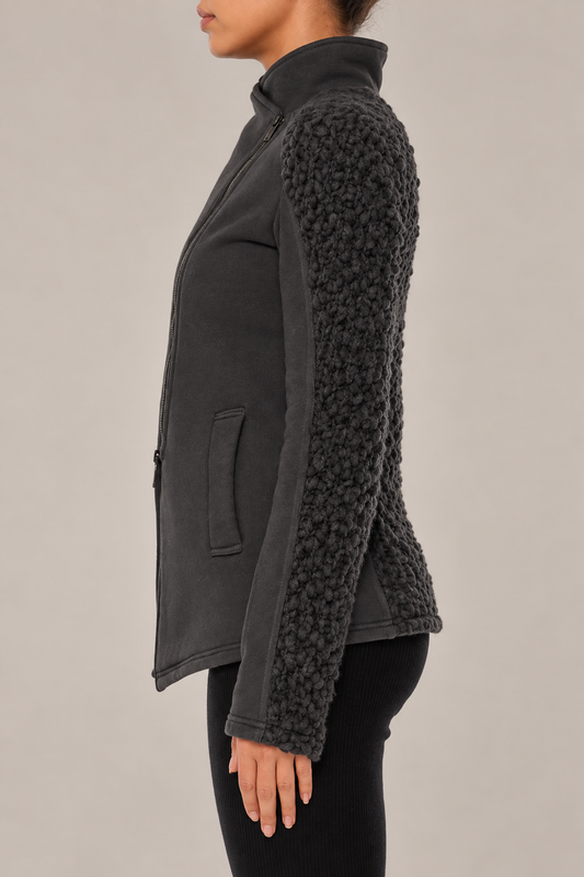 GENTRYPORTOFINO Cotton Knit Jacket in Dark Dust