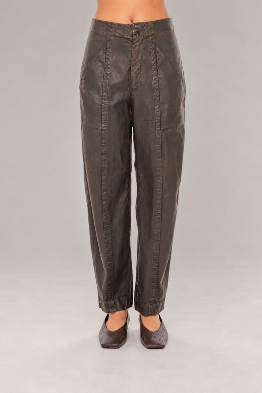 GENTRYPORTOFINO Cotton Woven Pant in Dark Dust