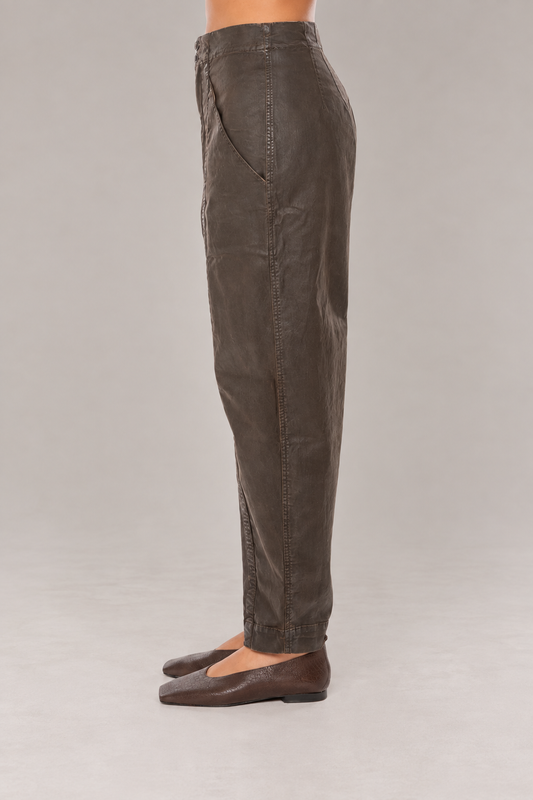 GENTRYPORTOFINO Cotton Woven Pant in Dark Dust