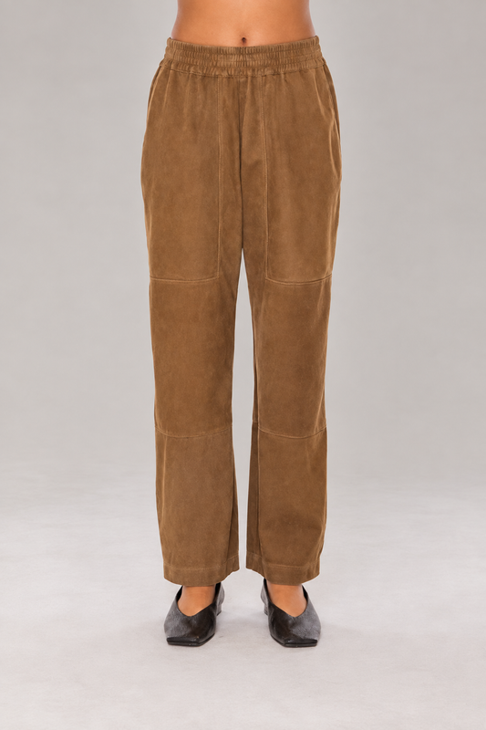 GENTRYPORTOFINO Leather Pant in Cammello