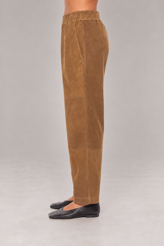 GENTRYPORTOFINO Leather Pant in Cammello