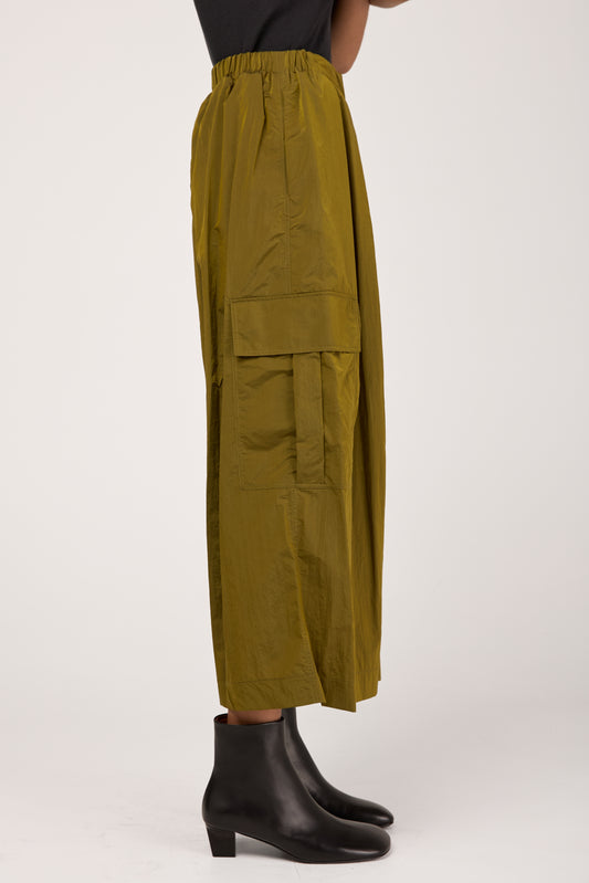 Cropped Palazzo Trousers in Oliva