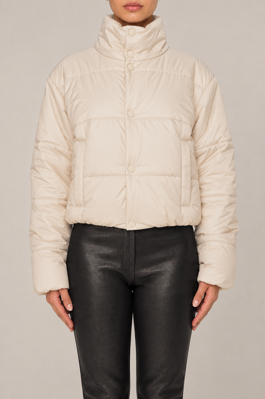 GENTRYPORTOFINO Wool Cashmere Lined Technical Coat in Gesso