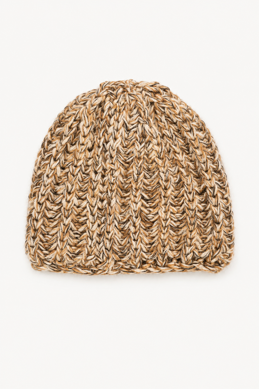 GENTRYPORTOFINO Wool Knit Beanie Hat in Cammello and Nero
