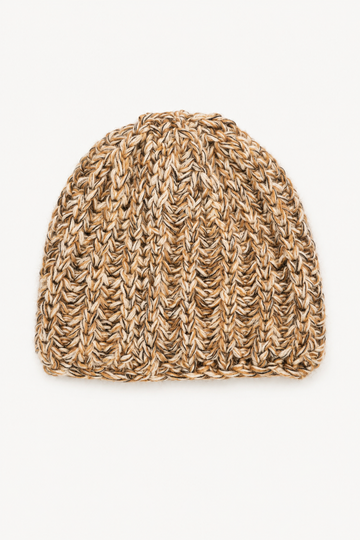 GENTRYPORTOFINO Wool Knit Beanie Hat in Cammello and Nero