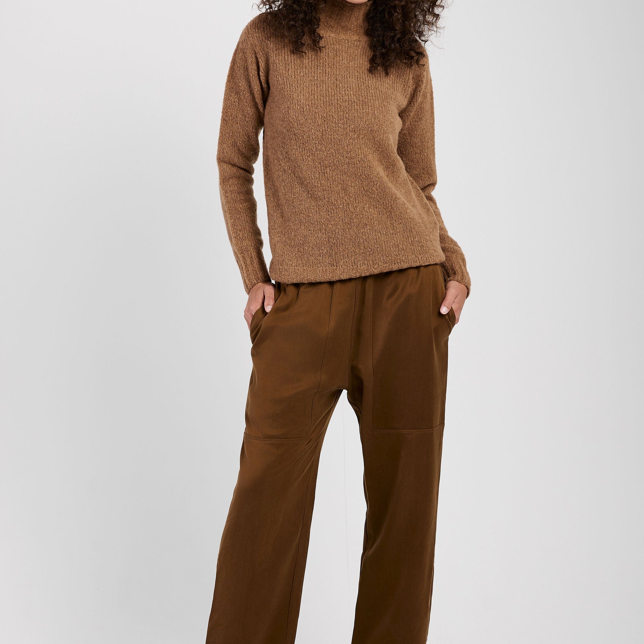 GENTRYPORTOFINO Woven Trouser Pant in Muschio