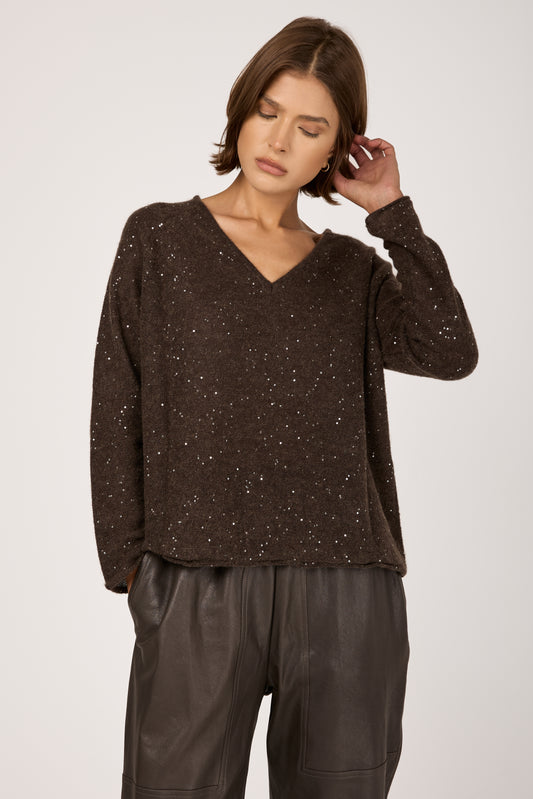 Wool Knit Sweater in Mastice