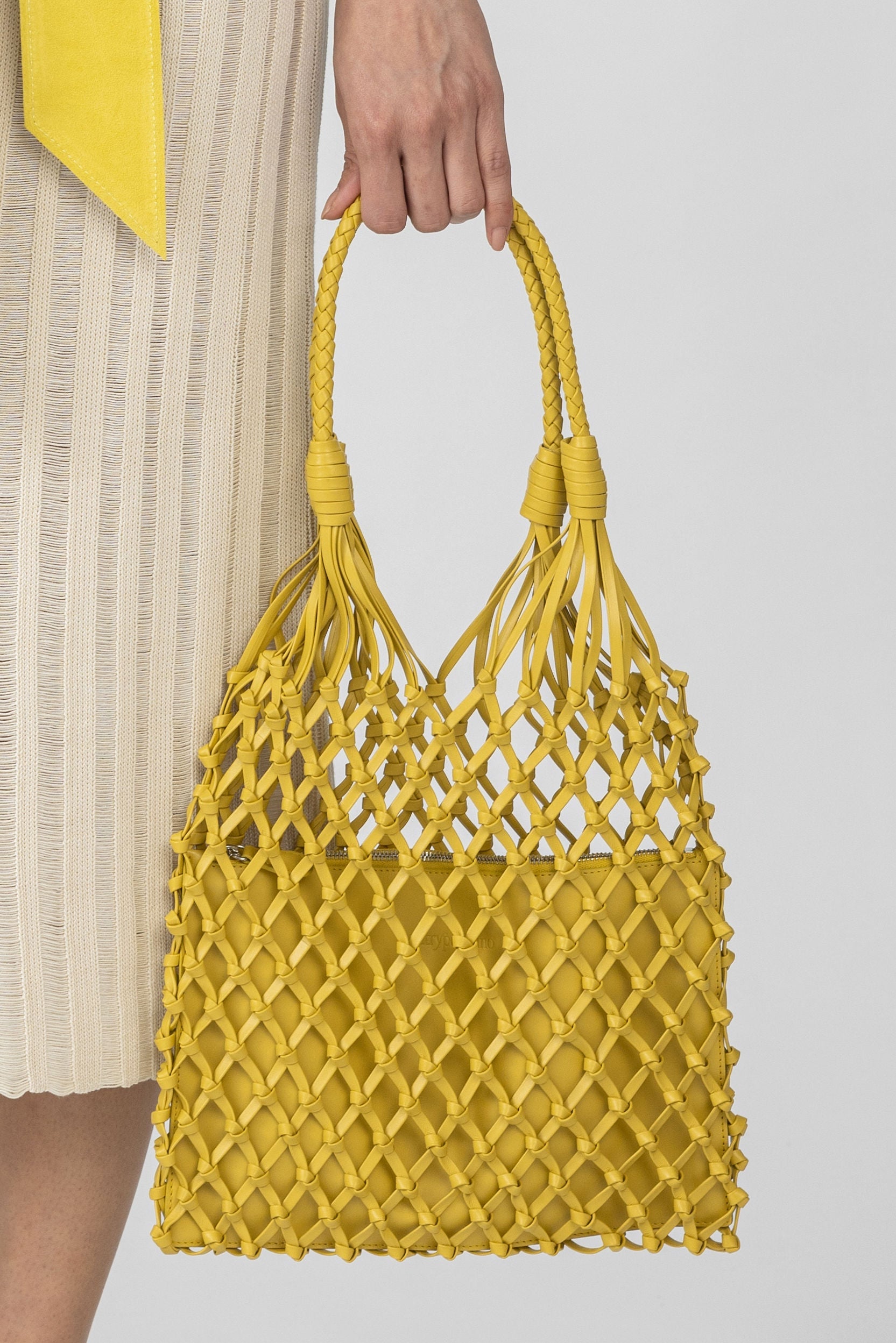 GENTRYPORTOFINO Woven Leather Bag in Cedro
