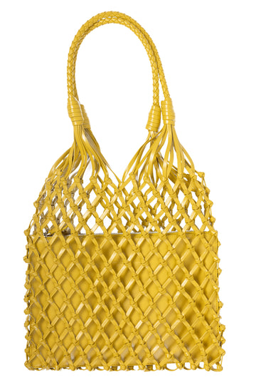 GENTRYPORTOFINO Woven Leather Bag in Cedro