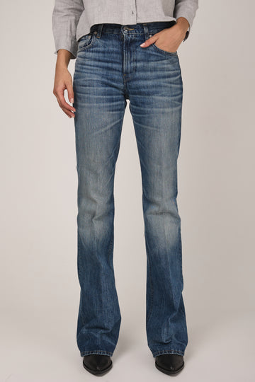 HAIKURE Flora High Rise Flared Jean in Blue Ryder