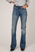 HAIKURE Flora High Rise Flared Jean in Blue Ryder