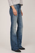 HAIKURE Flora High Rise Flared Jean in Blue Ryder