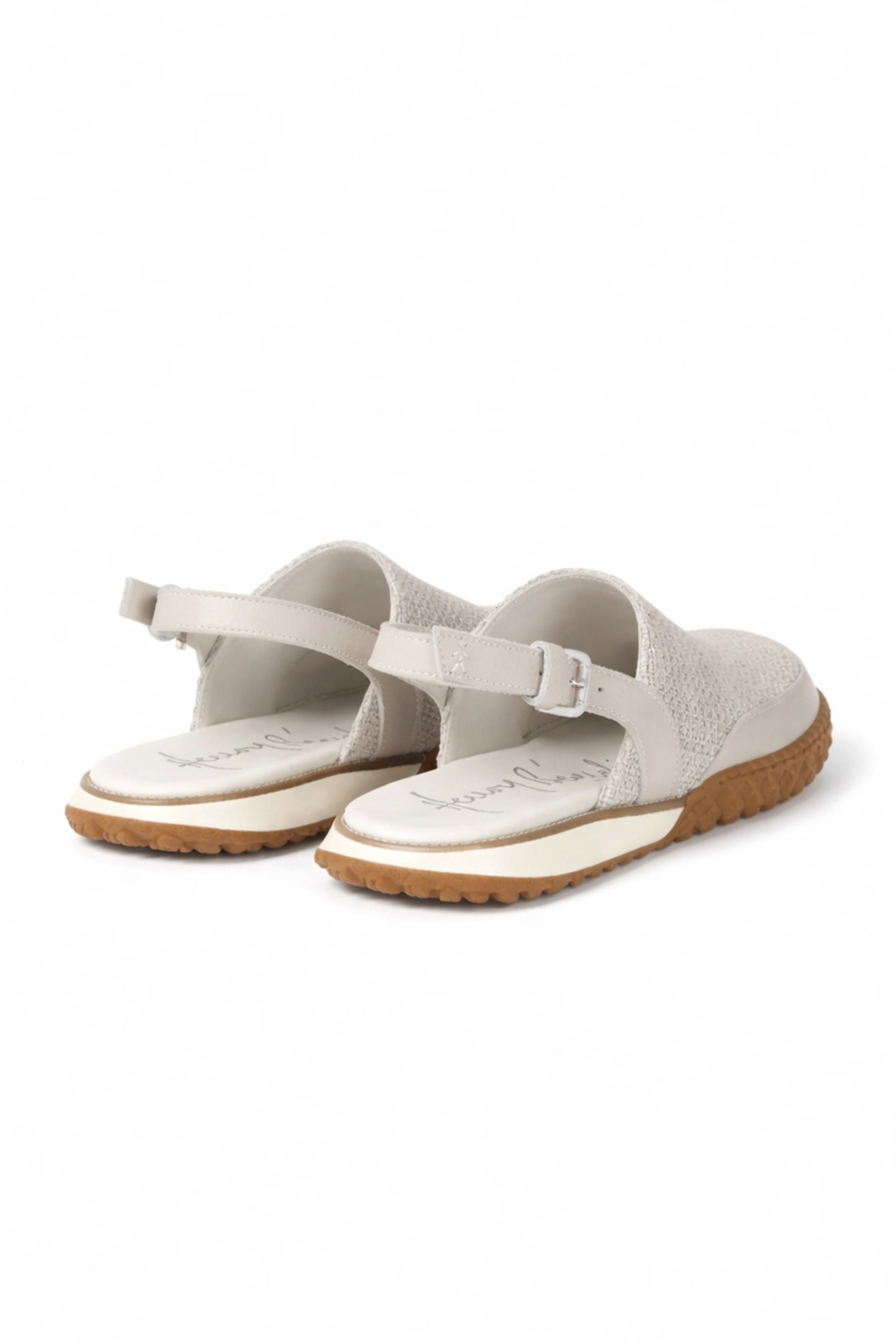 HENRY BEGUELIN Cotton Intreccio Canapa Slingback Sneaker in Polvere