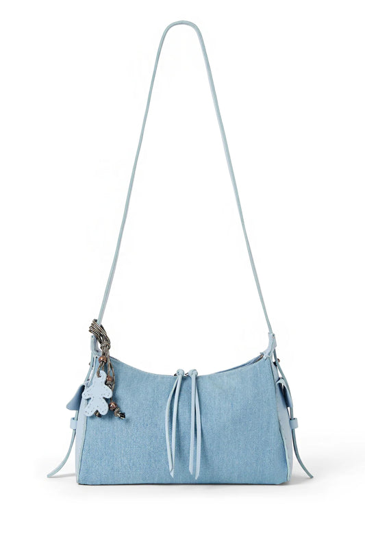 HENRY BEGUELIN Lexy Washed Cotton Denim Bag in Jeans