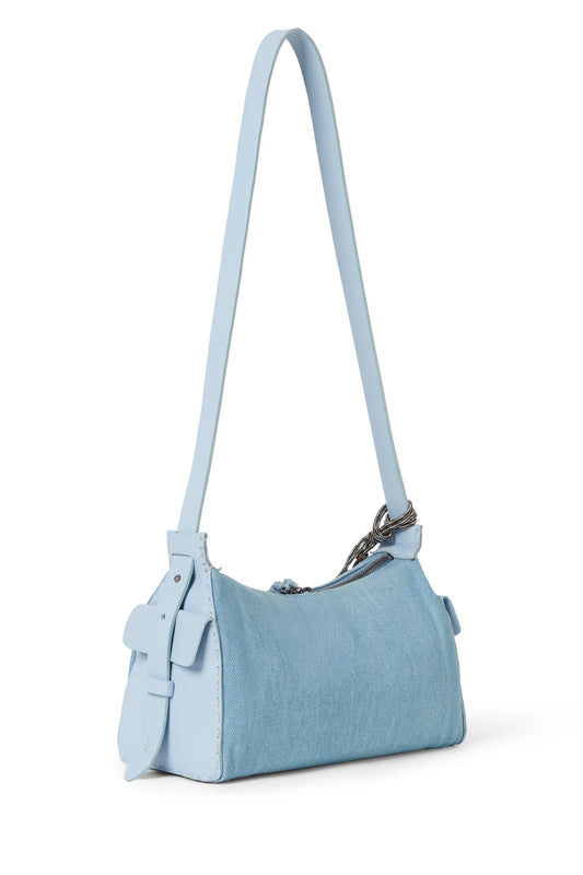 HENRY BEGUELIN Lexy Washed Cotton Denim Bag in Jeans