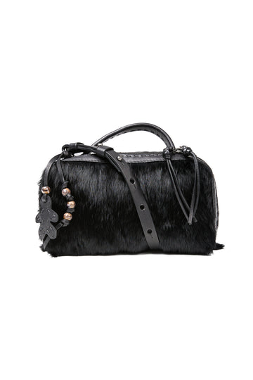 Manico Leather Box Bag in Lapin Nero