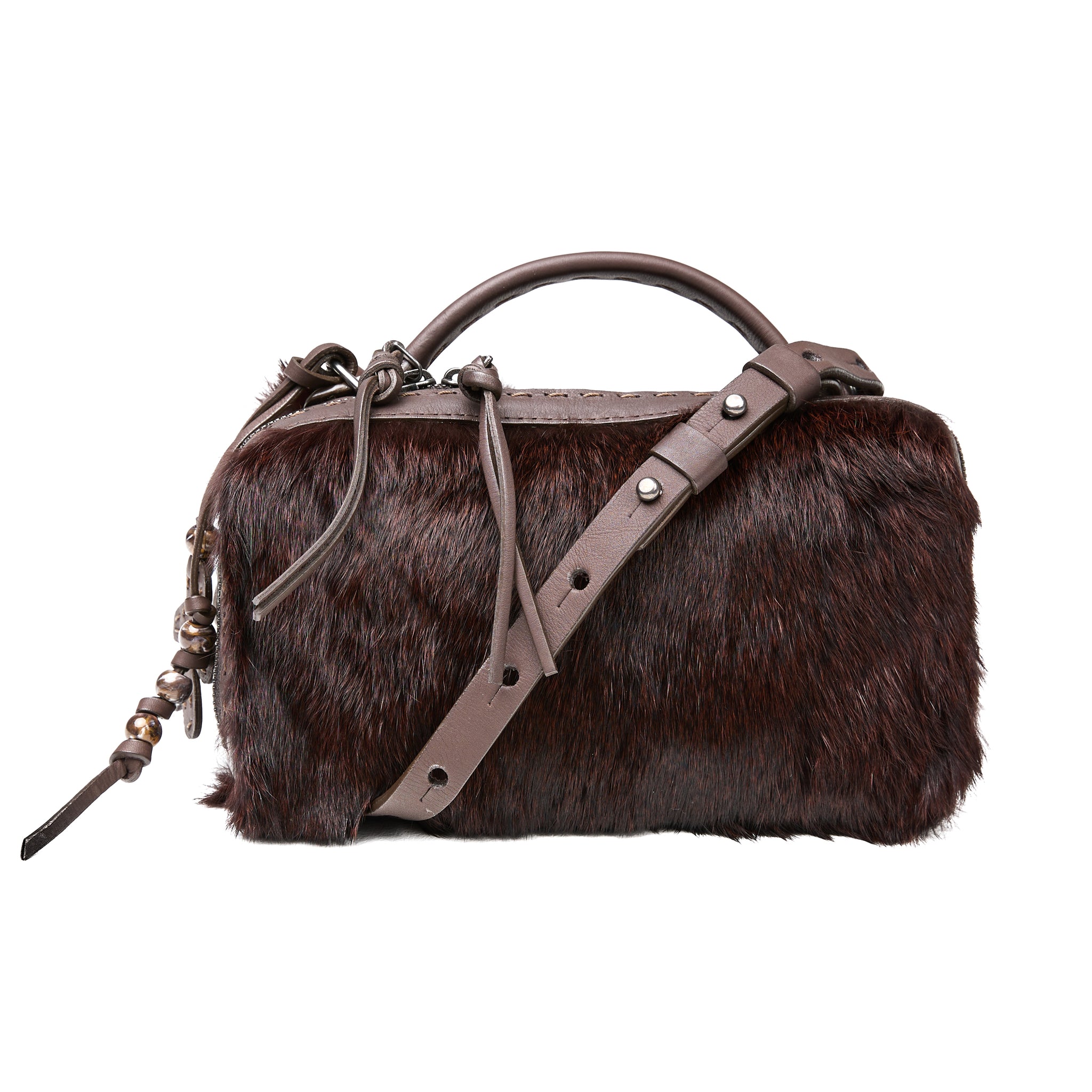 Manico Leather Box Bag in Lapin Wine