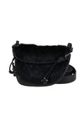 HENRY BEGUELIN Marinella Messico Small Leather and Fur Bag in Lapin Nero