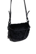 HENRY BEGUELIN Marinella Messico Small Leather and Fur Bag in Lapin Nero