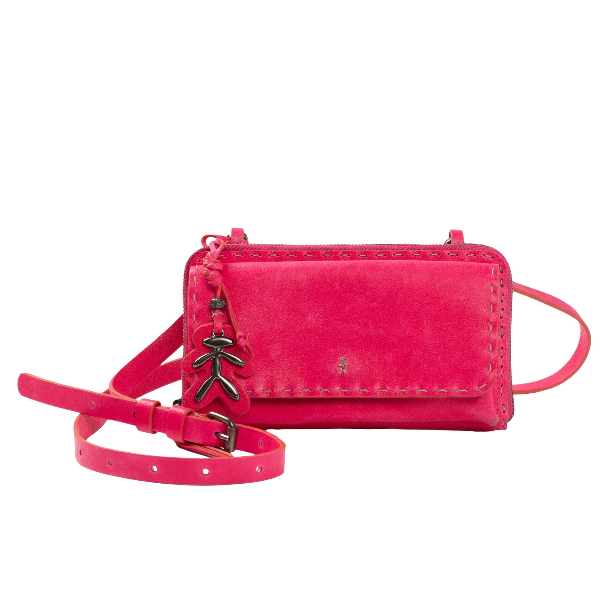 HENRY BEGUELIN Ocean Pocket Leather Clutch in Old Iron Fuxia