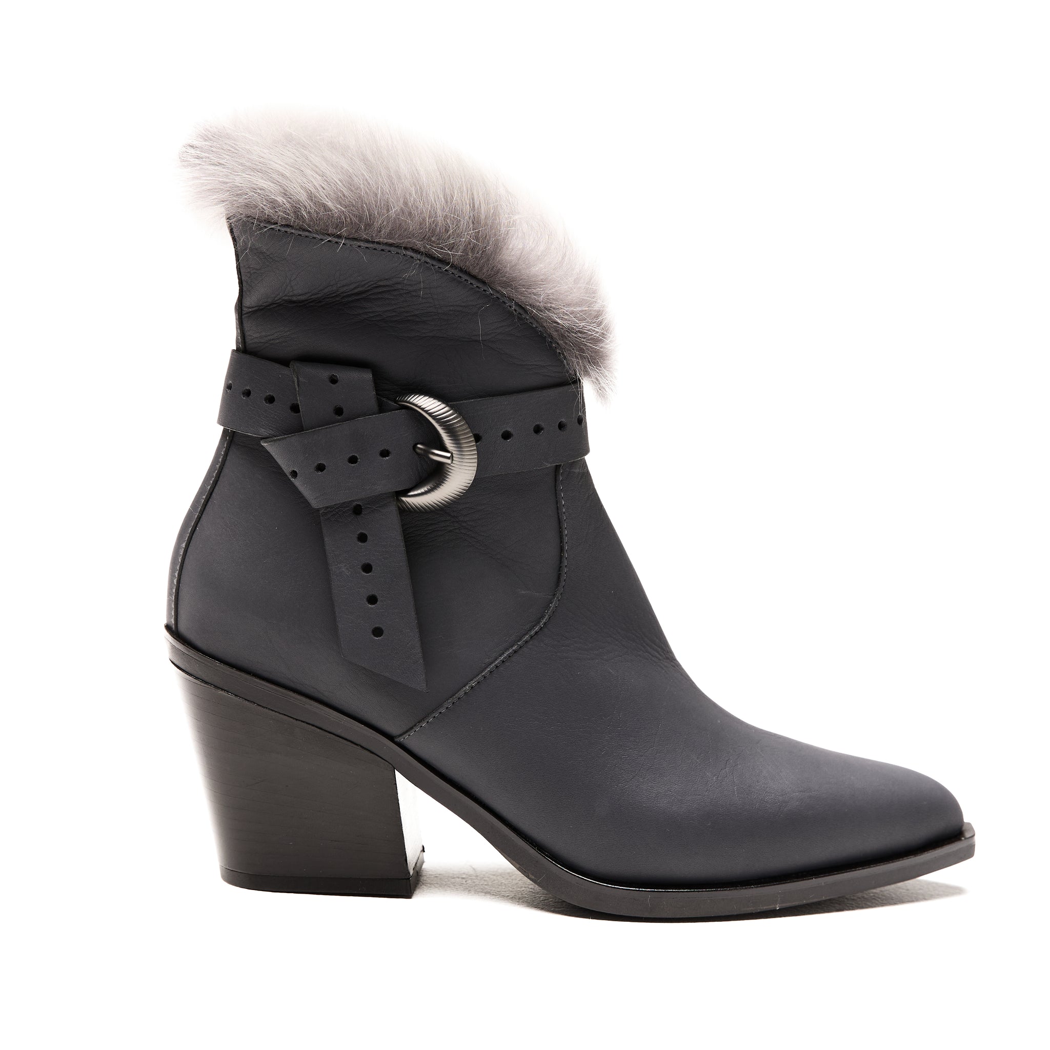 Norton Toscana Leather Ankle Boot in Notte and Brisa Antracite