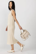 HENRY BEGUELIN Shopping Pocket Leather Bag in Old Iron Beige