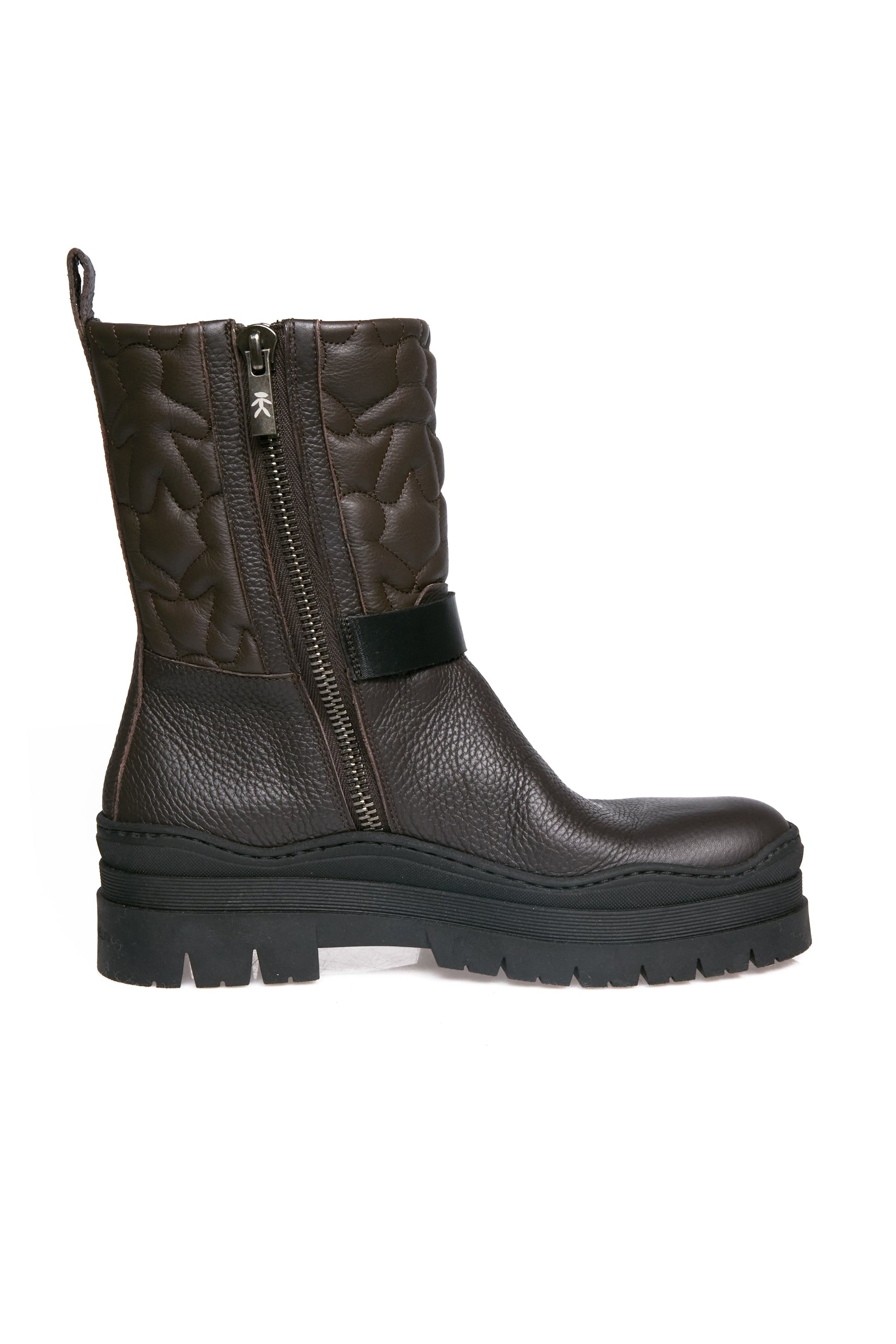 HENRY BEGUELIN Vegetal Wash Leather Boot with Omino Trapuntato in Moro