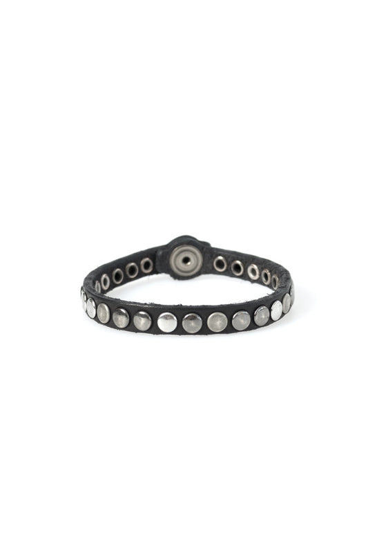 HTC LOS ANGELES Leather One Line Studded Bracelet in Black