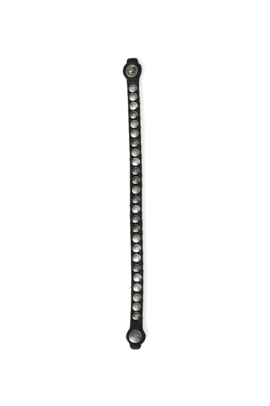 HTC LOS ANGELES Leather One Line Studded Bracelet in Black