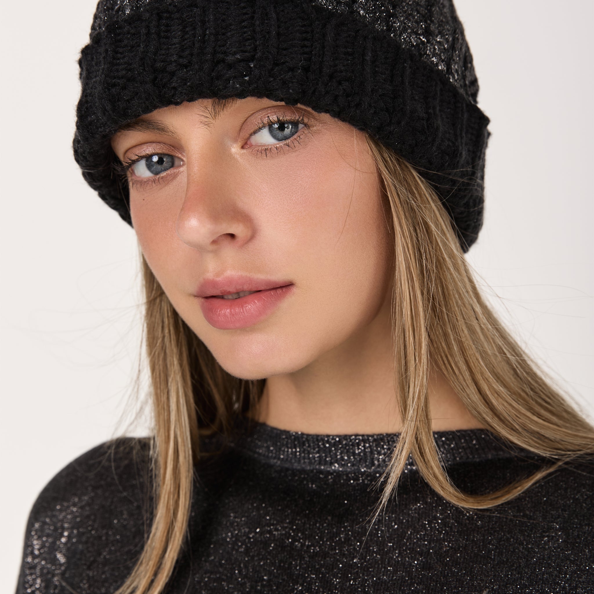 Hand Painted Corn Cob Stitch Hat with Lamination in Nero