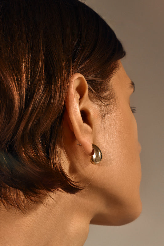 Chunky Teardrop Earrings in 14k Yellow Gold