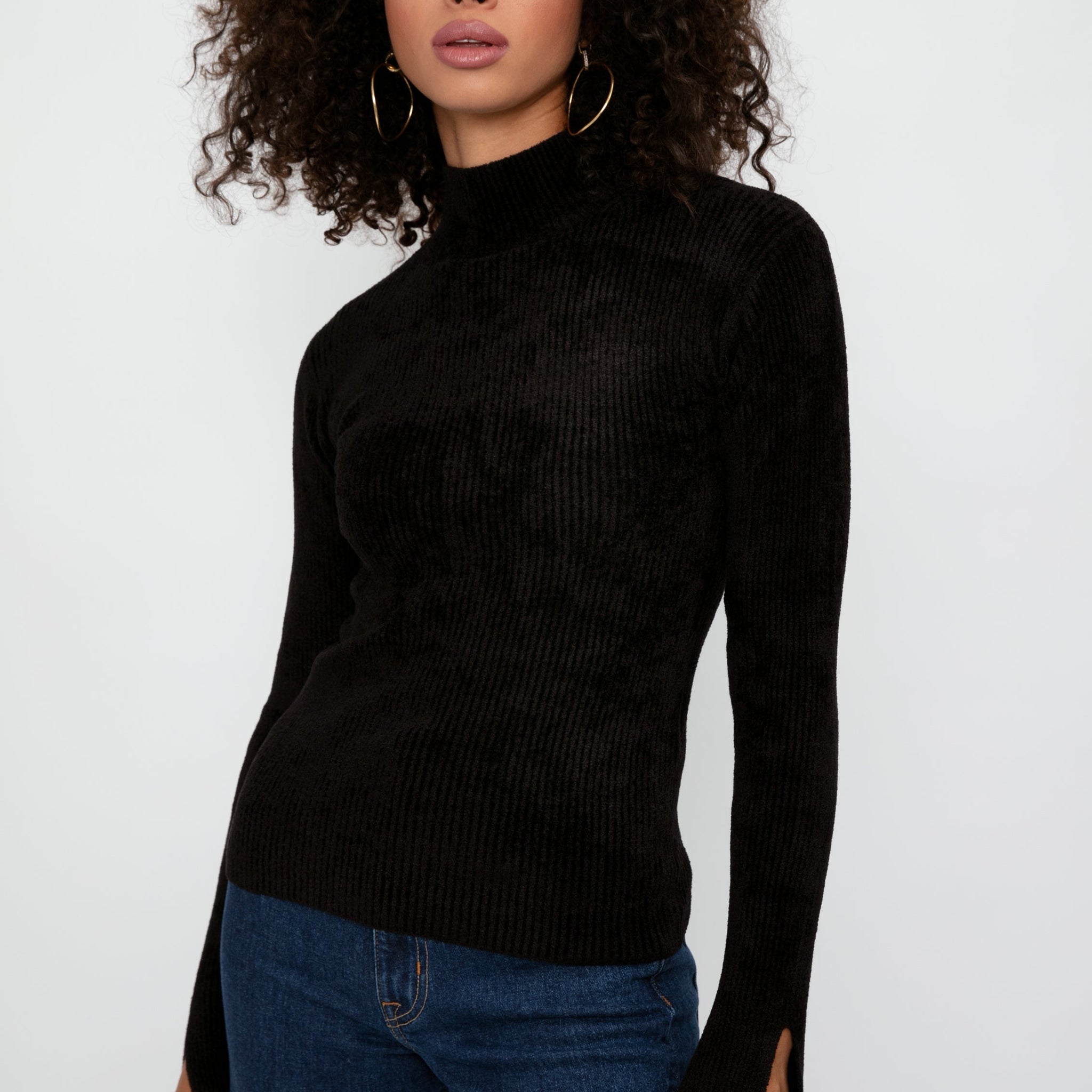 IRO Maissa Mock Neck Top in Black