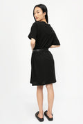 ISABEL BENENATO Cotton T-Shirt Dress in Black