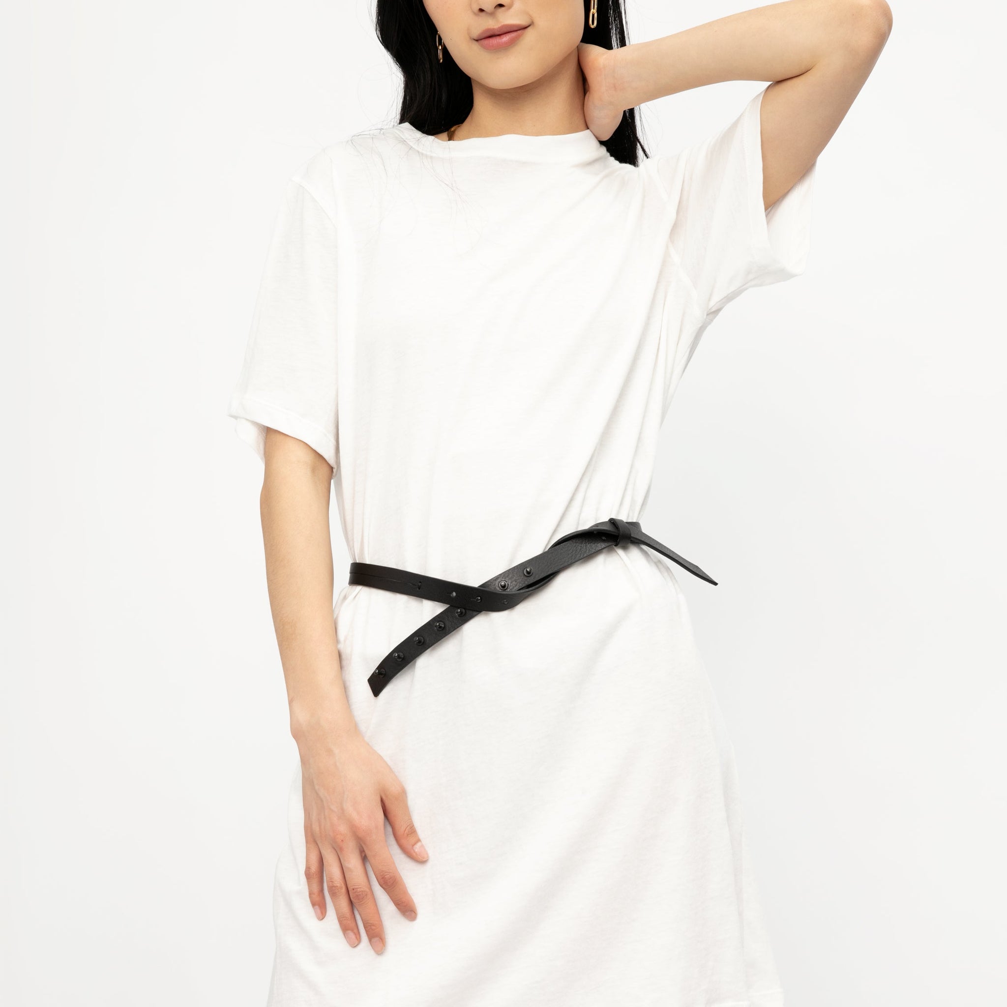 ISABEL BENENATO Cotton T-Shirt Dress in Off White