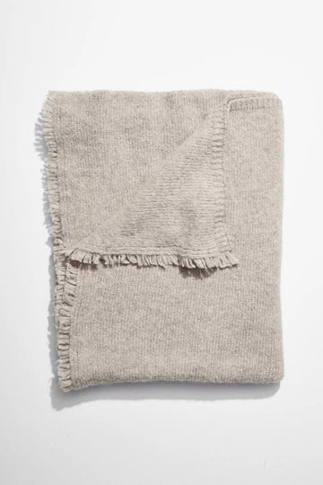 JANESSA LEONÉ Blanket Scarf With Fringe in Oatmeal
