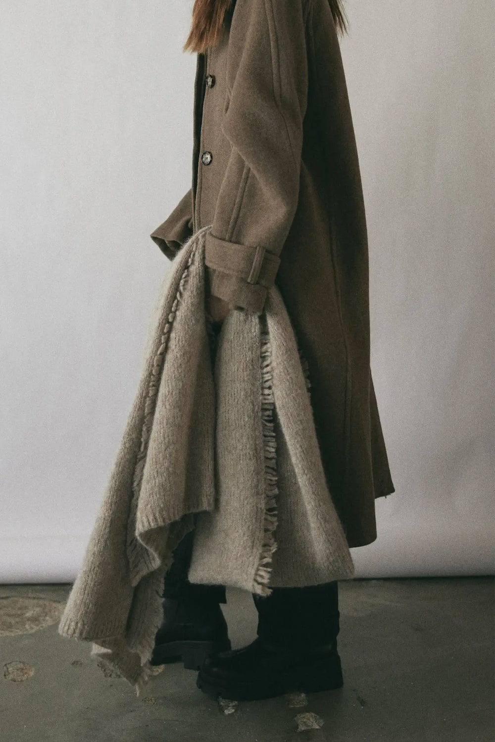 JANESSA LEONÉ Blanket Scarf With Fringe in Oatmeal