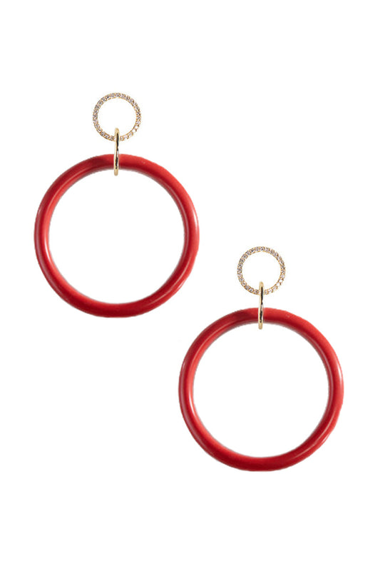 L.A. STEIN Diamond Pavé Double Coral Hoops