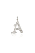 L.A. STEIN Gothic Initial Diamond Pavé Pendant A White Gold