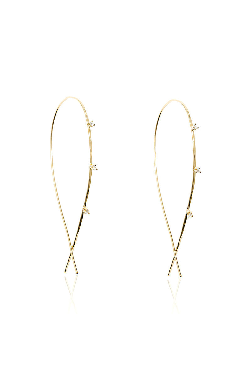 L.A. STEIN Large Diamond Infinity Hoops in Yellow Gold
