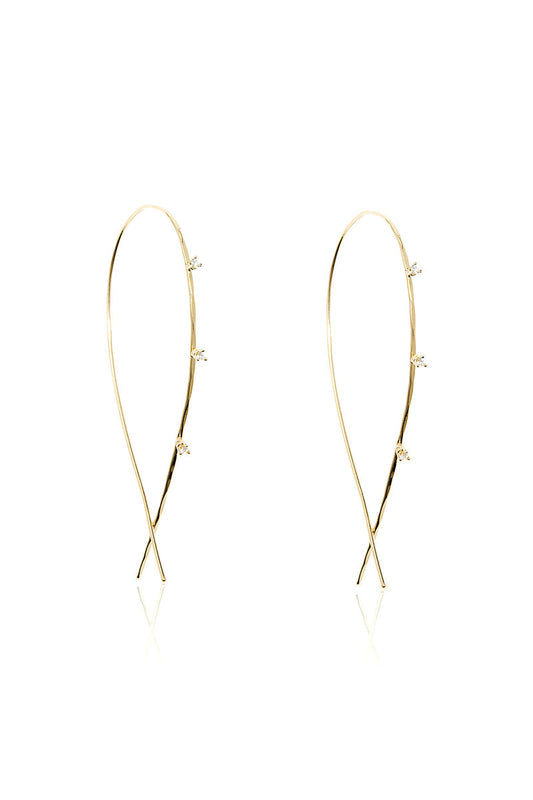 L.A. STEIN Large Diamond Infinity Hoops in Yellow Gold