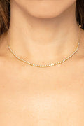 L.A. STEIN Small Diamond Tennis Necklace in Yellow Gold