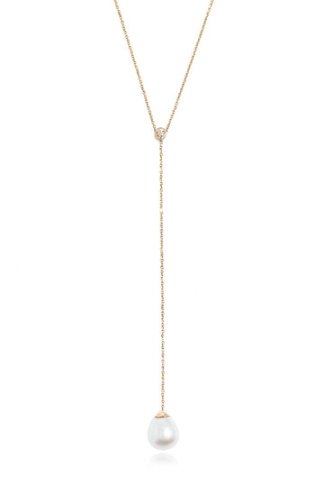 L.A. STEIN Adjustable Diamond South Sea Pearl Lariat