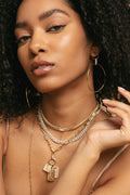 L.A. STEIN Miami Cuban Chain Choker with Center Diamond