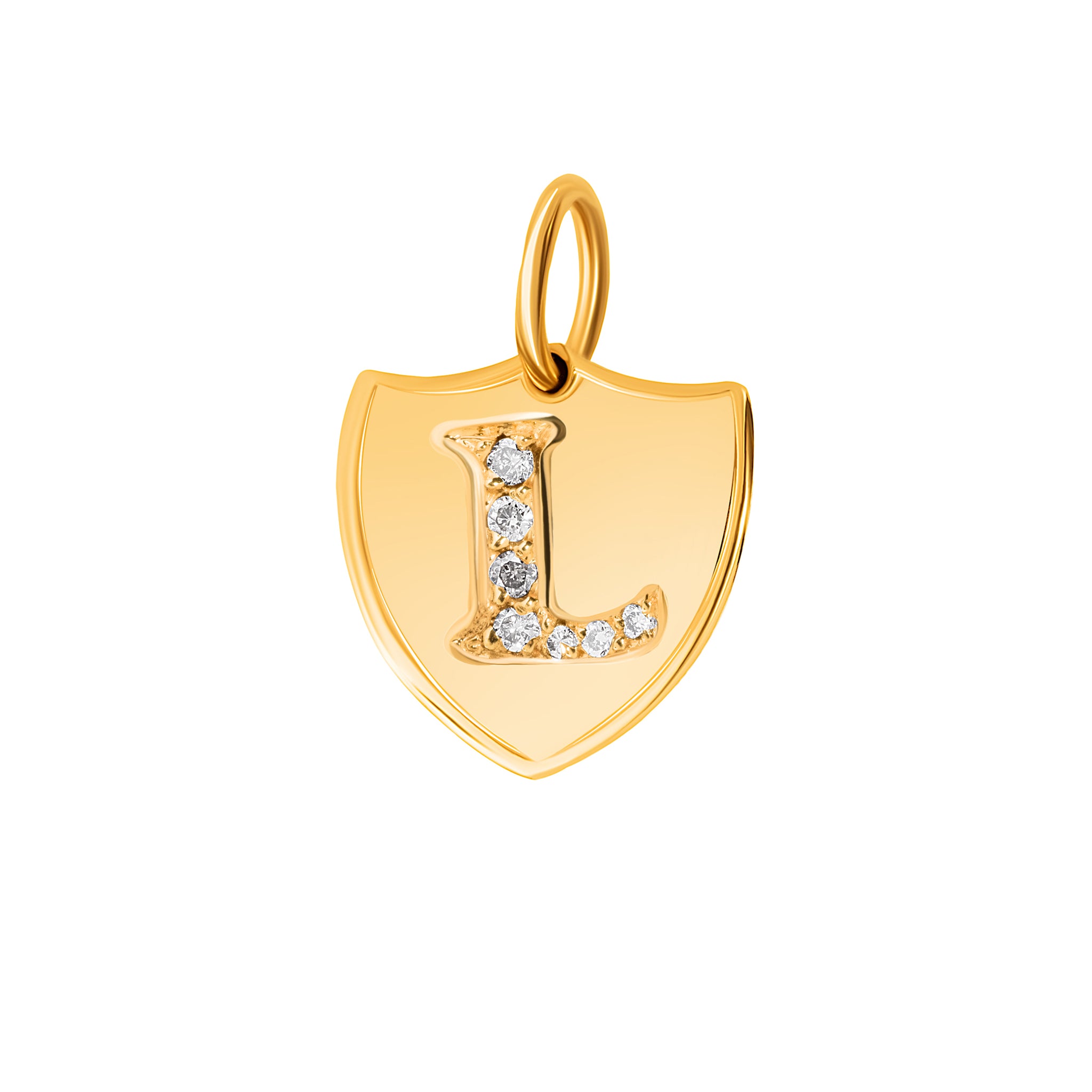 Diamond Initial Crest Charm