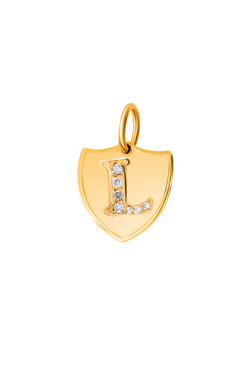 Diamond Initial Crest Charm
