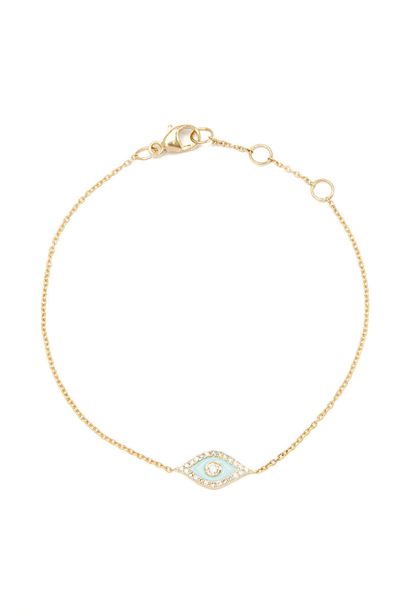 L.A. STEIN Blue Eye Bracelet in Yellow Gold