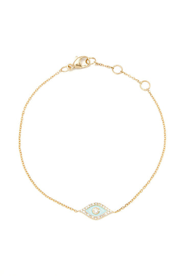 L.A. STEIN Blue Eye Bracelet in Yellow Gold