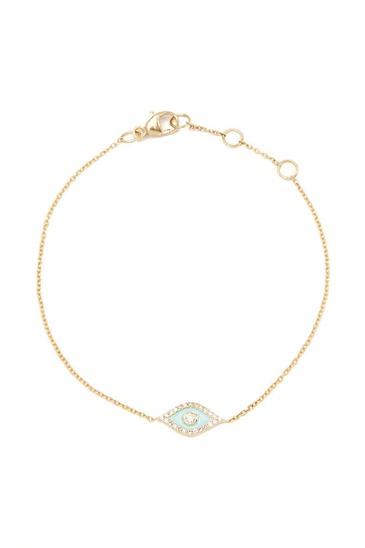 L.A. STEIN Blue Eye Bracelet in Yellow Gold